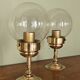 Pair of adjustable wall lights in blown glass and solid brass - modern design