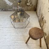 Hexagonal glass and chrome coffee table