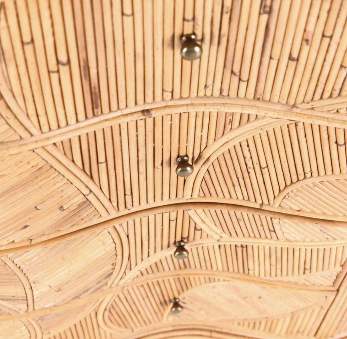 Rattan “leaf” chest of drawers