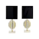 Paire de lampes, laiton et chrome, 1970