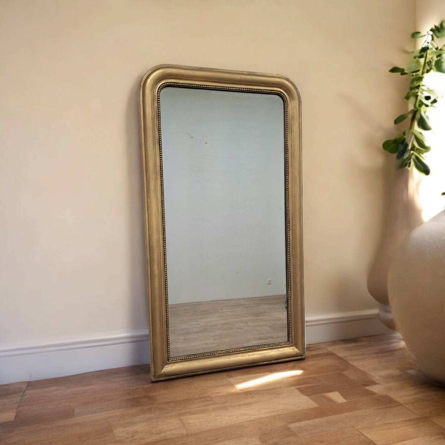 Large Louis Philippe mercury mirror 129 x 72 cm antique gold