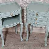 Louis XV style chest of drawers and bedside tables.