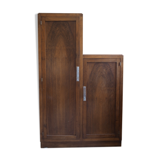 Asymmetrical wooden wardrobe in Art Deco style
