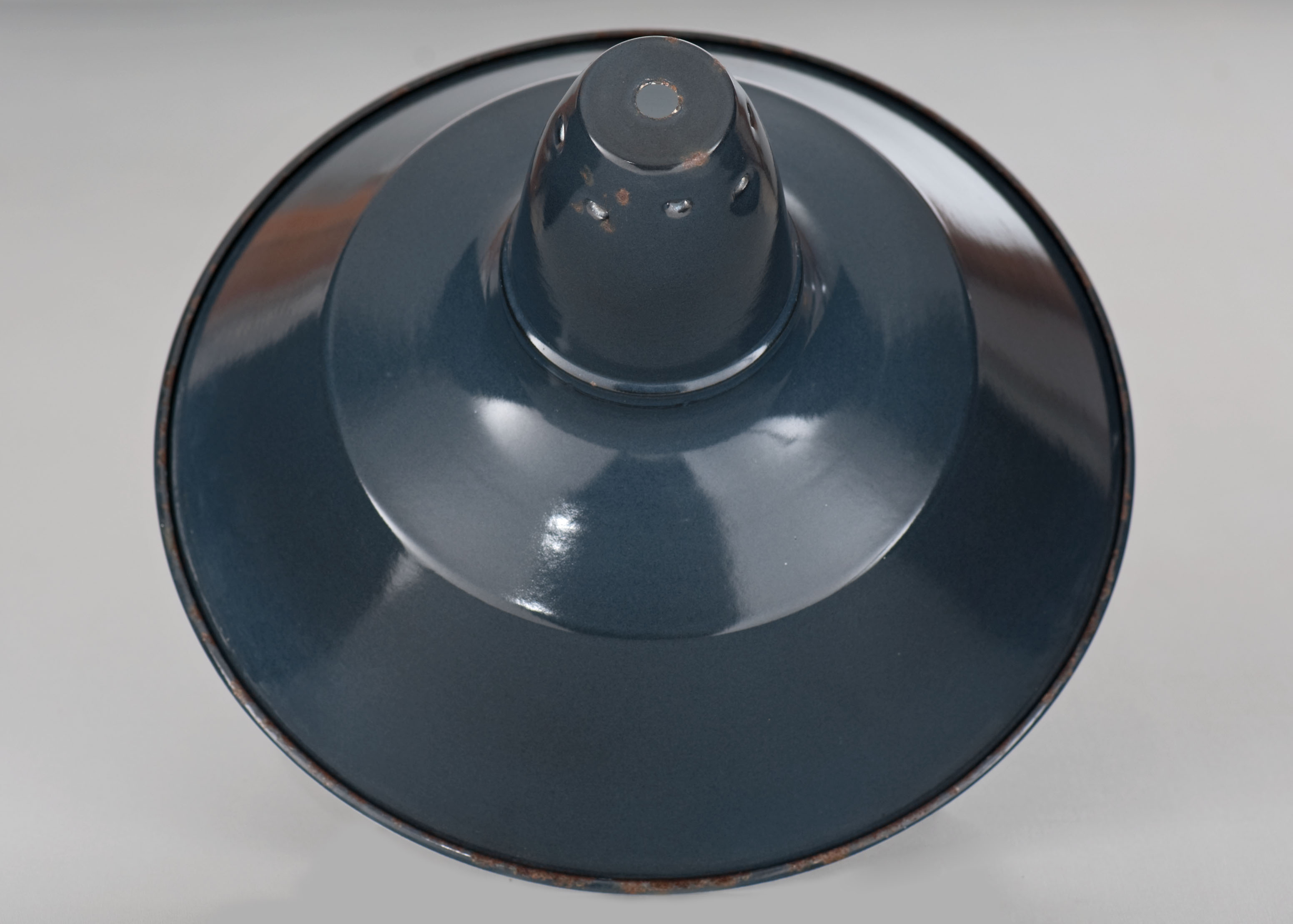 Industrial suspension in enamelled sheet metal anthracite gray 44cm XL 1960