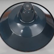 Industrial suspension in enamelled sheet metal anthracite gray 44cm XL 1960