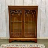1950s English yew display cabinet