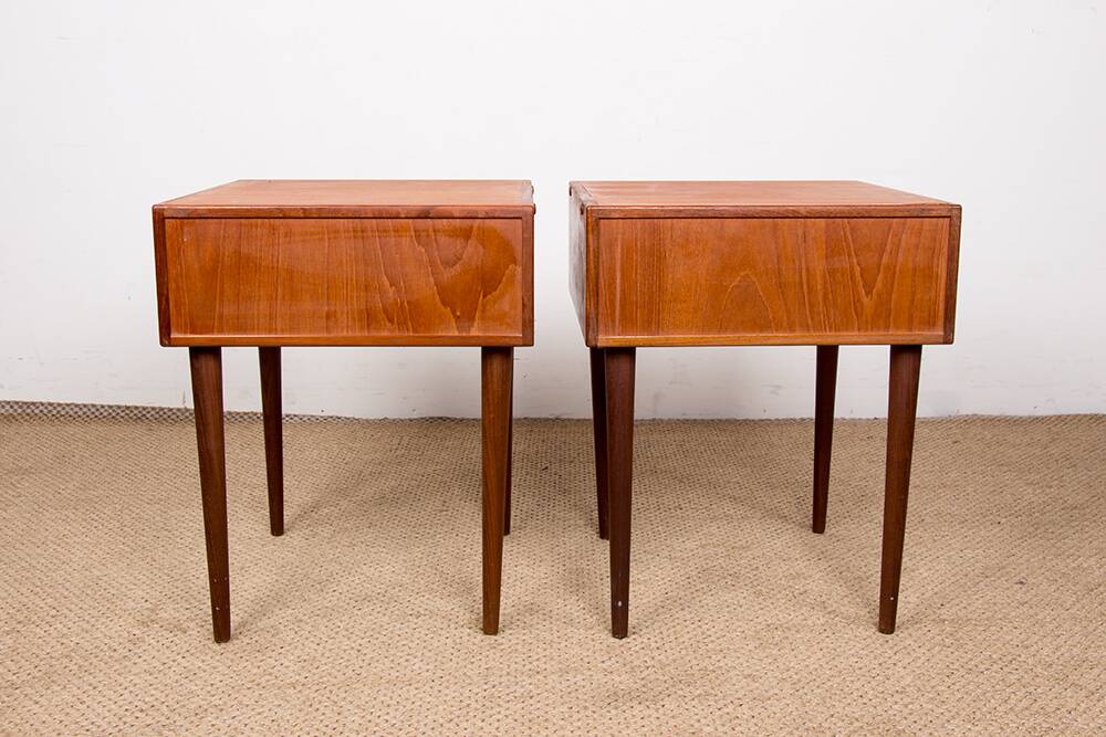 Pair of Danish teak bedside tables by PBJ Mobler 1960