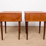 Pair of Danish teak bedside tables by PBJ Mobler 1960