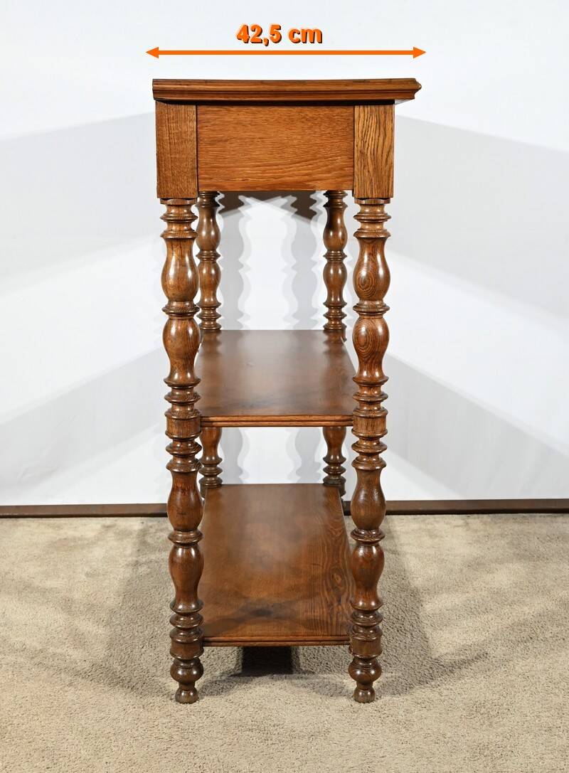 Desserte à hauteur d’appui, console en chêne, style Louis Philippe, 2ème partie du XIXème s.