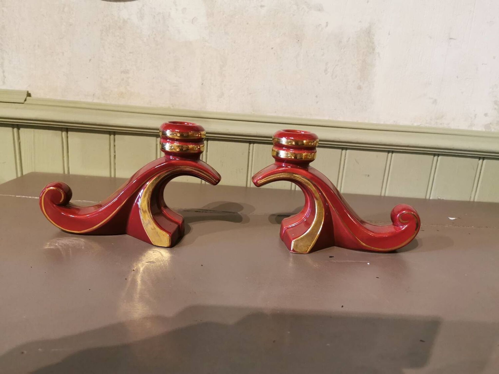 Paire de bougeoirs vintage
