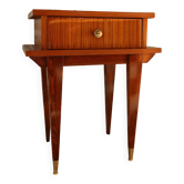 Table de chevet ou bout de canapé en placage bois, style scandinave, années 1960-1970