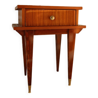 Bedside table or sofa end table in wood veneer, Scandinavian style, 1960s-1970s