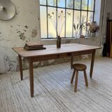 Beech and pine farmhouse table with spindle legs 170 cm