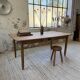 Beech and pine farmhouse table with spindle legs 170 cm