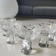 Lot of 5 Small Digestif/Liqueur Glasses. Cut Bohemian crystal. Floral.