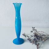 Old vase in blue opaline