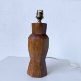 Brutalist walnut table lamp 1950