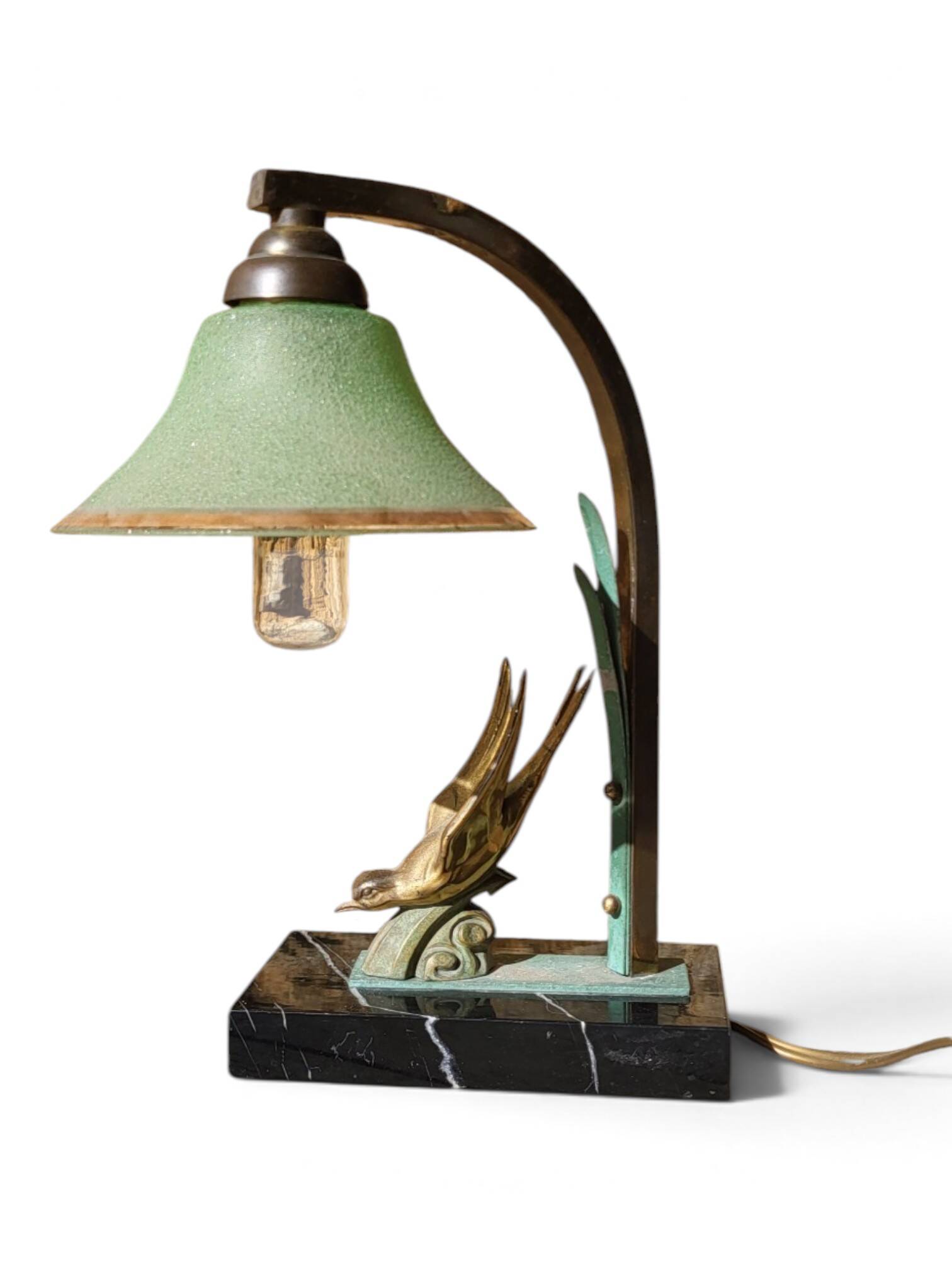 Lampe Art déco Marbre / régule