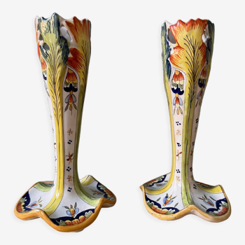 Set of 2 tulip vases Jules Verlingue, early twentieth century