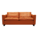 Orange leather sofa, Danish design, 1970s, production: Denmark