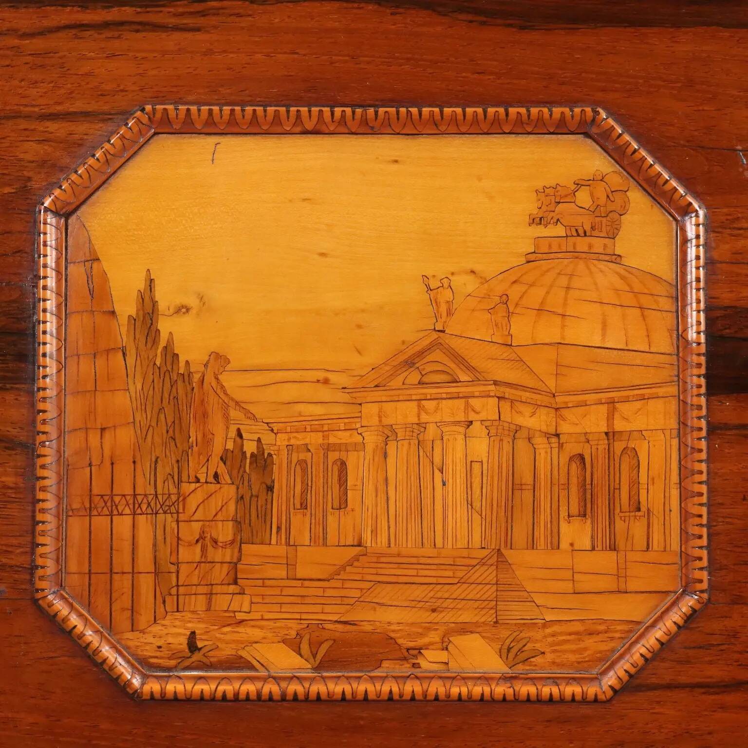 Antique neoclassical bedside table in maple, Italy, 18th century.