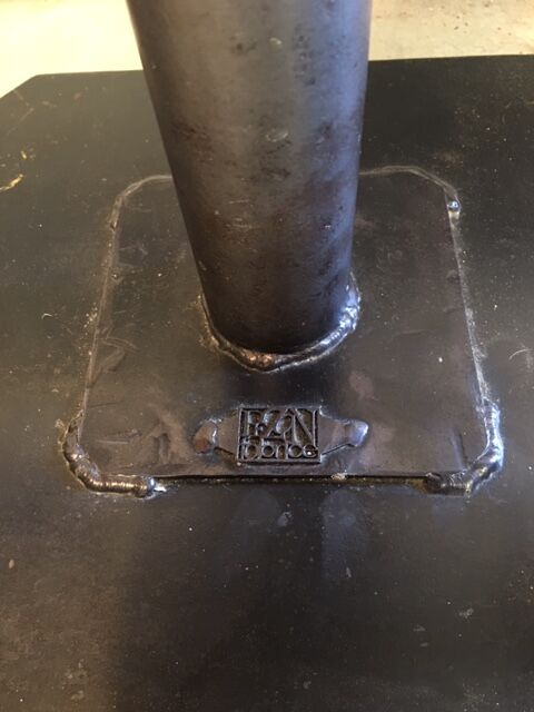 Stool industrial metal signed designer Pezon