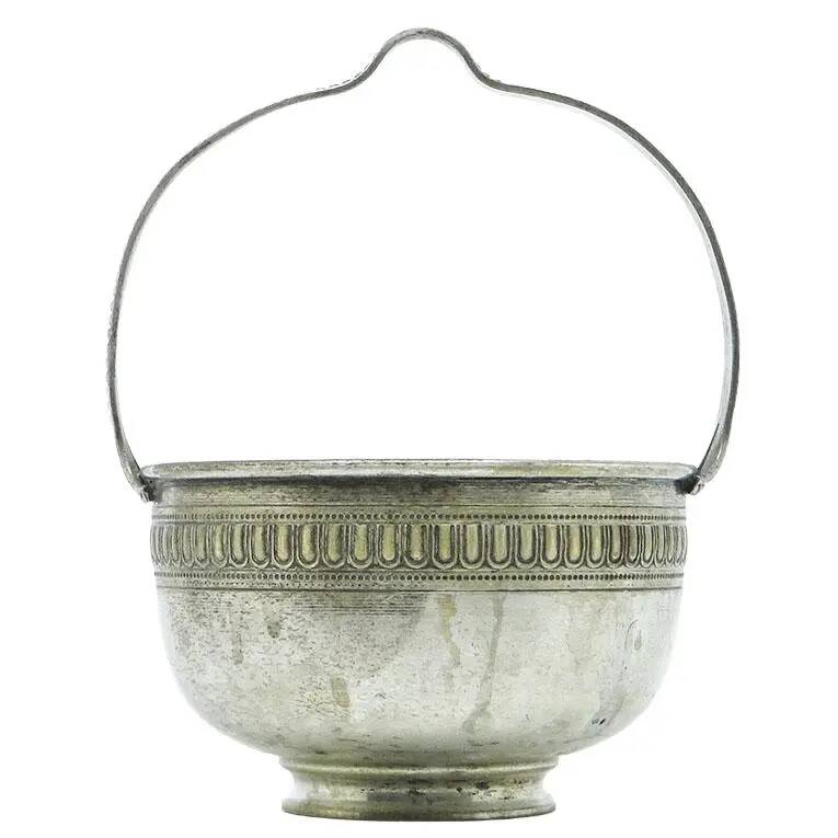 Eclectic sugar bowl, silver-plated brass, Sweden, early 20th century