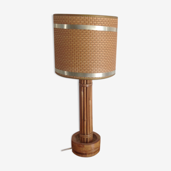 Vintage rattan table lamp