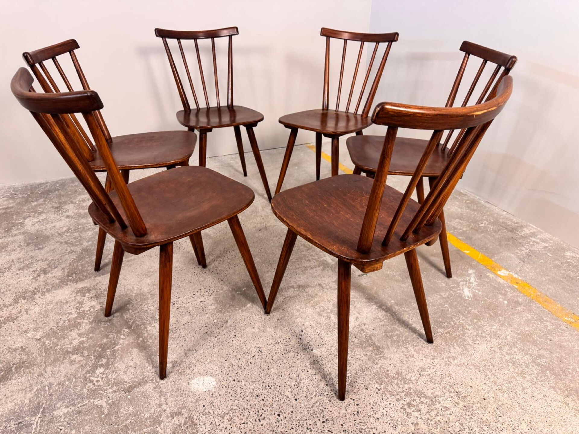 Set of 6 Fanett bistro chairs from the 1960s.
