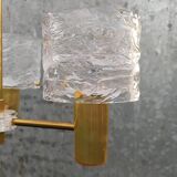 3-light tulip chandelier in gold plexiglass and plastic