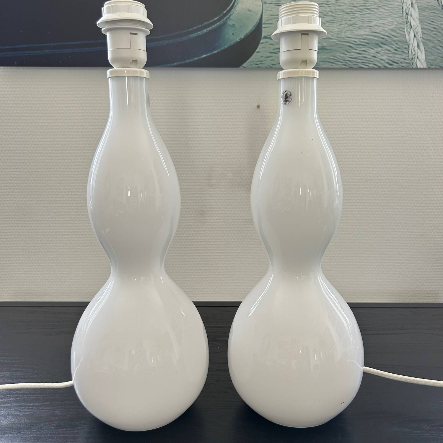 Pair of blown glass lamp bases