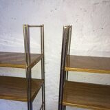 set of two 1960 vintage metal thong shelves.