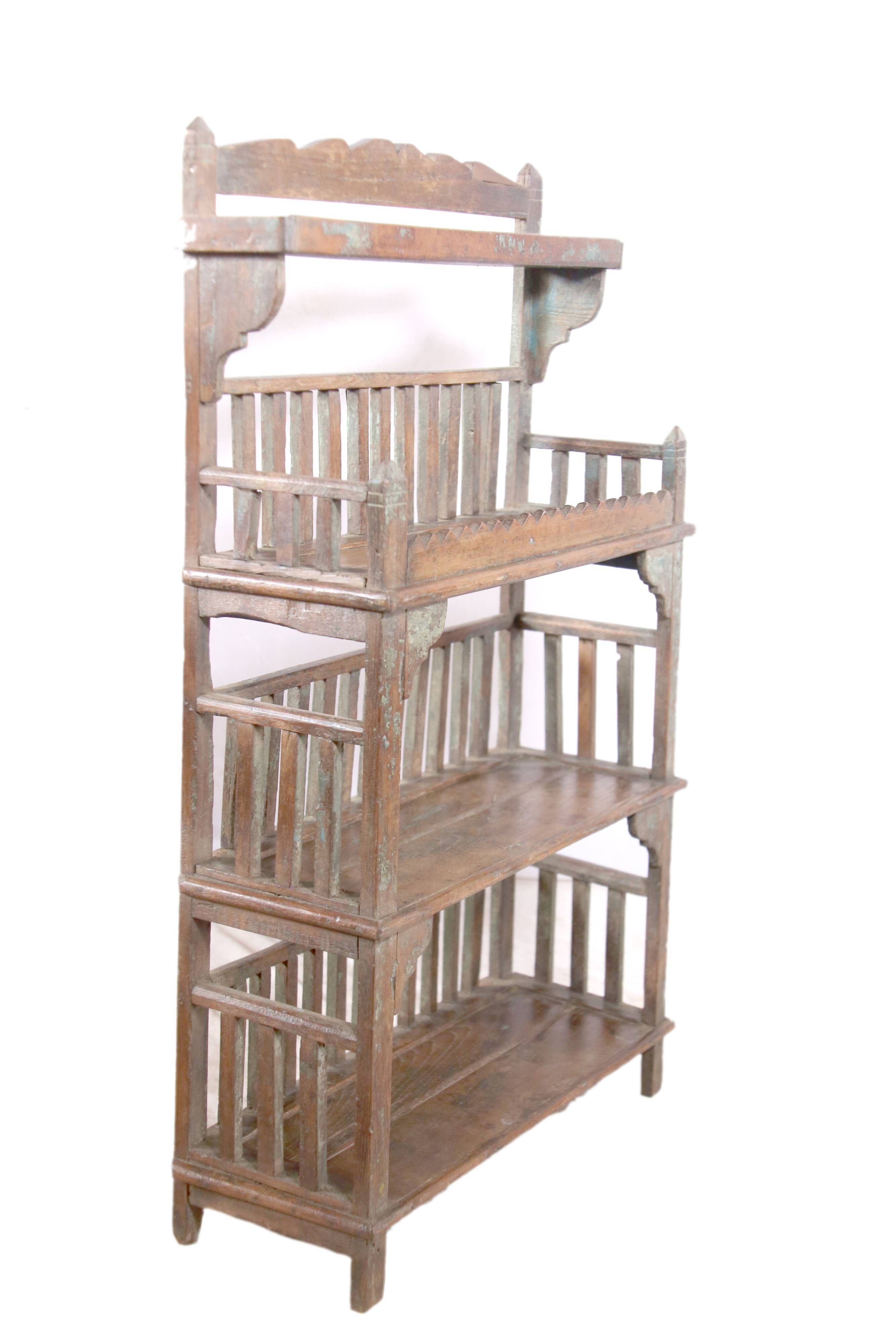 Tribal shelf in ancient Burmese teak