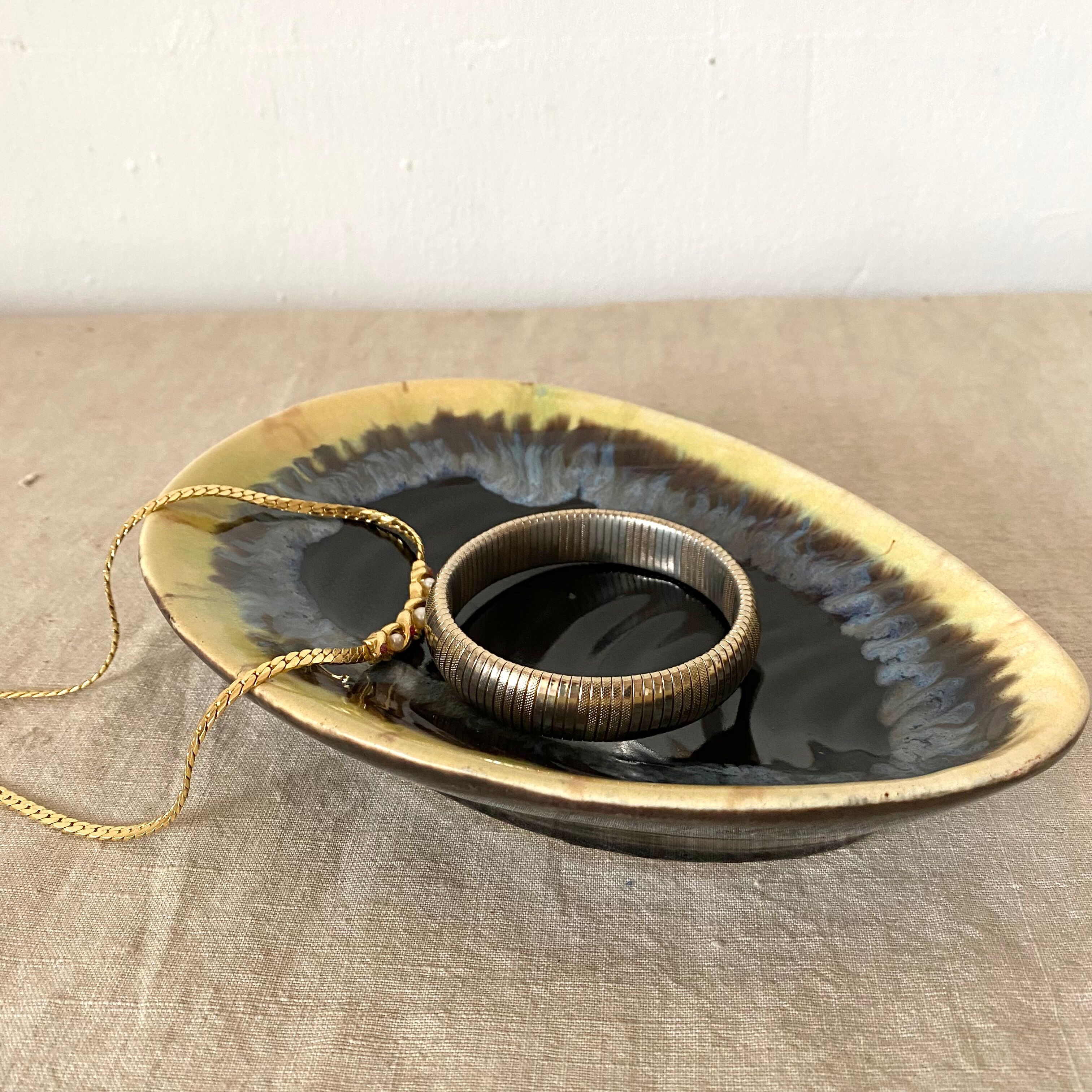 Empty vintage ceramic pocket