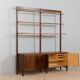 Scandinavian two bay rosewood free-standing wall unit