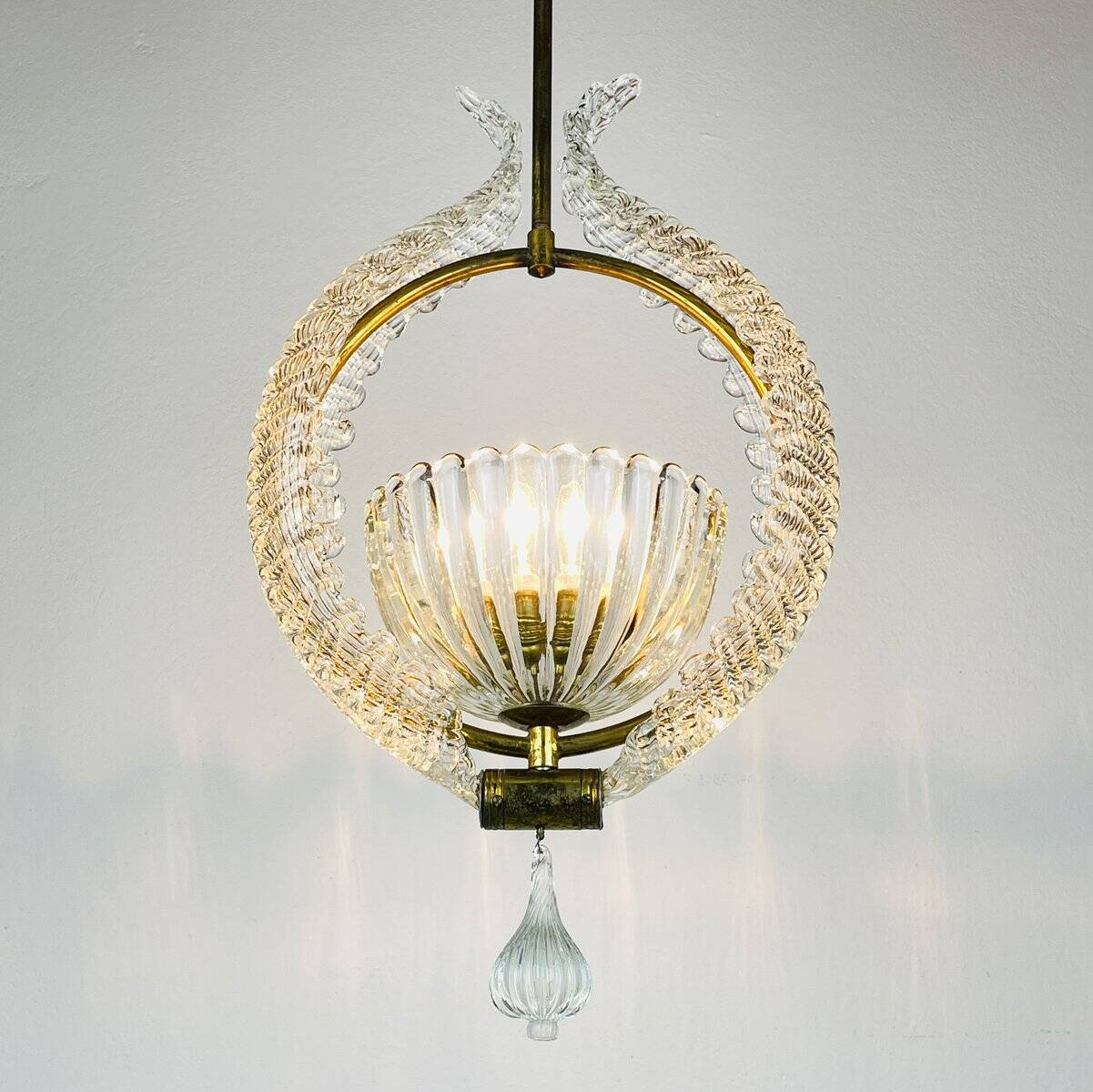 Murano chandelier by Ercole Barovier for Barovier & Toso, 1930s