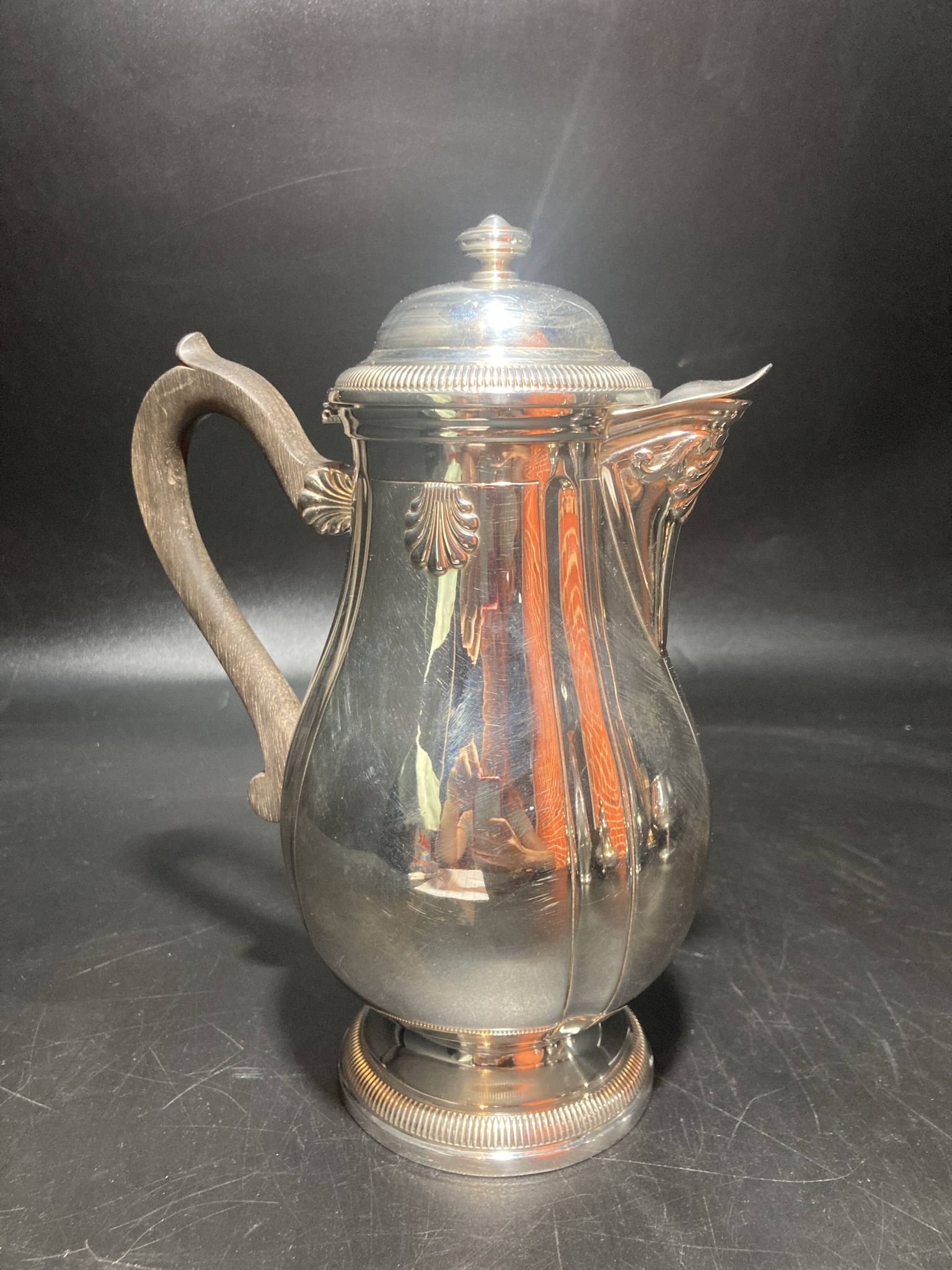 Silver metal teapot