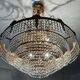 Old bronze waterfall chandelier with crystal tassels