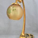 Romantic art-nouveau lamp in glass paste Lucien Gau