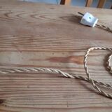 Vintage lamp green lacquered metal and brass