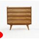 Commode vintage rénovée années 1960 chêne doré pieds compas