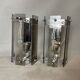 Set of 2 art deco revival smoked glass chromed  wall lamps