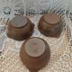 3 antique stoneware bowls