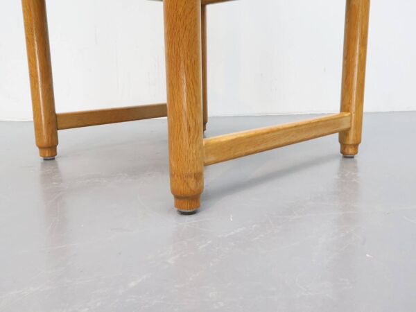 Chaises de salle à manger vintage en chêne, retapissée