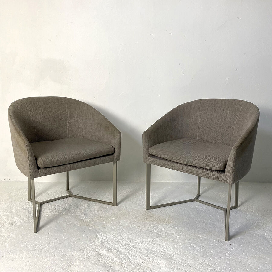 Pair of grey armchairs