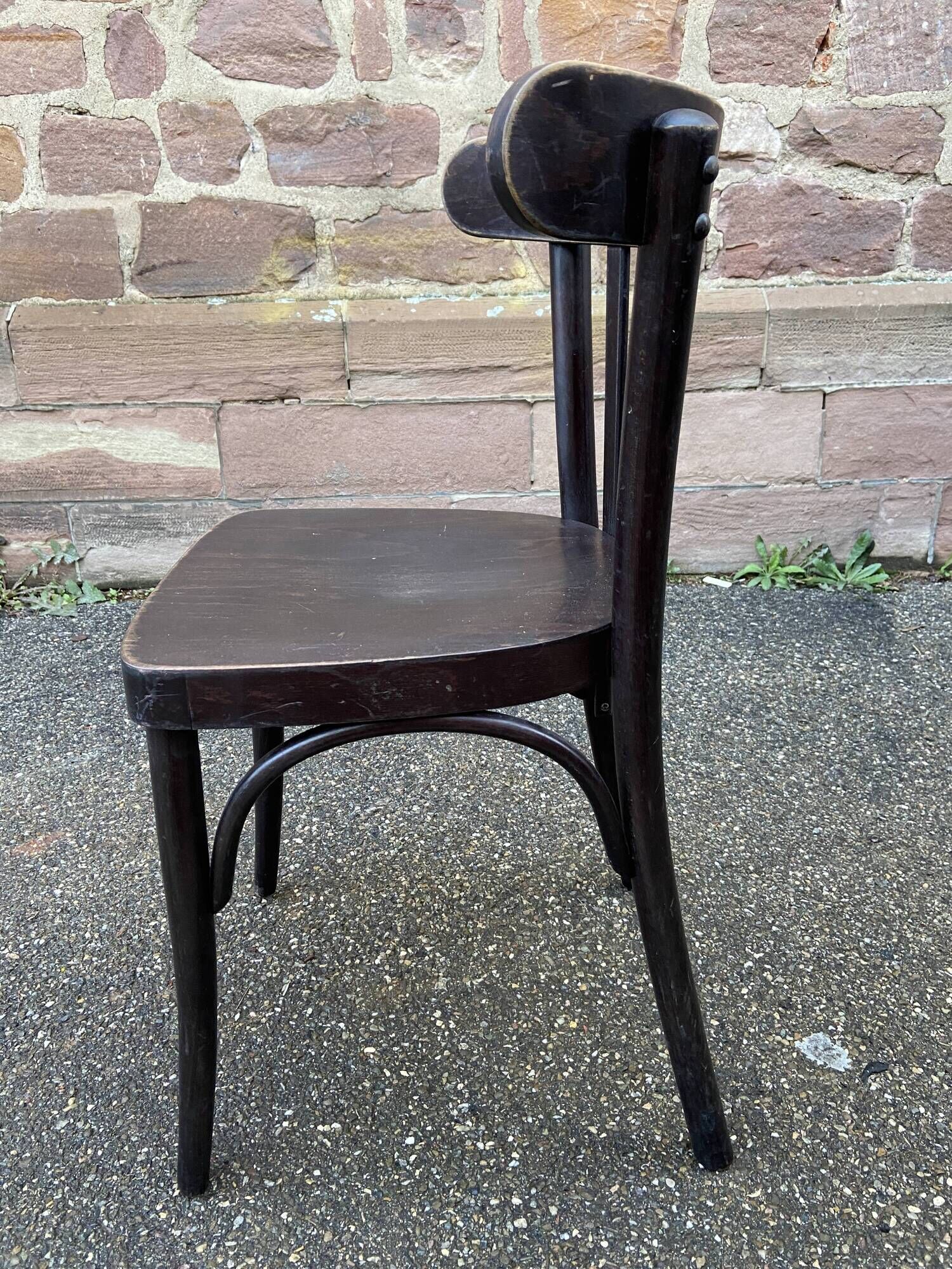 set of 6 Viennese chairs curved wood restaurant Paris bistro Fischel 1960