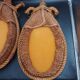 Pair of large oval rope and leather mirrors, very good condition, 1950s