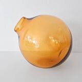 Mouth-Blown Amber Glass Glass - Multiple Orientations - 1990s, Italy