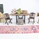 3x10 Rug For Hallway Pink Blue Vintage Runner Rug, 85x318Cm