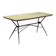 1960s vintage table made of wood and metal with a glass top, Italy.